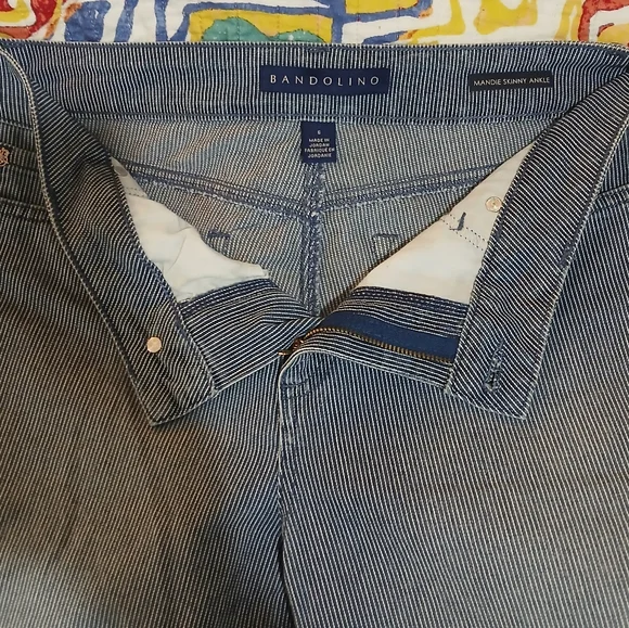 Bandolino Blue Denim Pinstripe Jeans - Picture 3 of 6